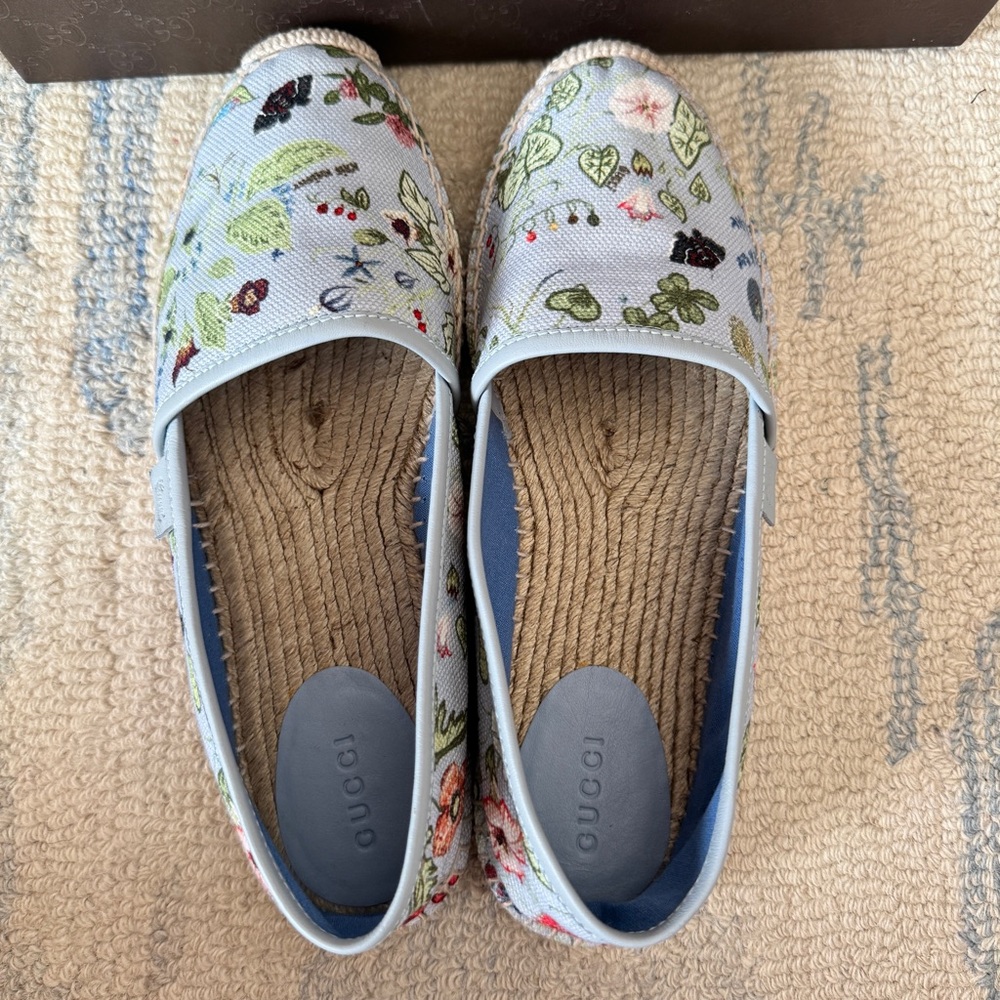 NEW Gucci Floral Espadrilles 38.5 - Picture 2 of 12